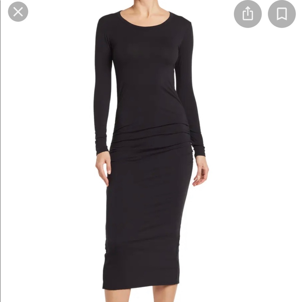 James Perse long sleeve Rouched Dress